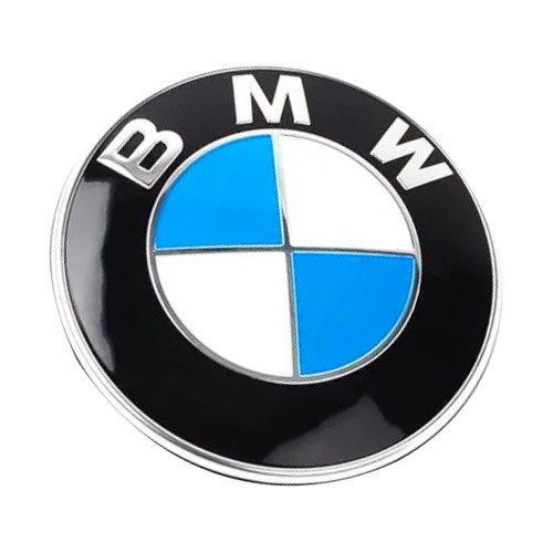 Front hood emblem flat design with BMW logo diameter 82mm - original BMW part