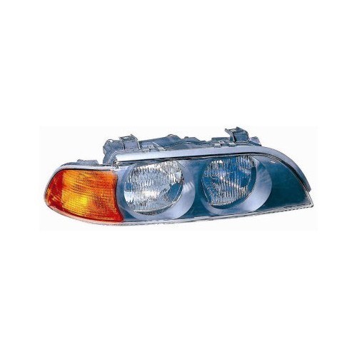 Right front headlight with orange indicator for BMW series 5 E39 phase 1 (-09/2000) - passenger side