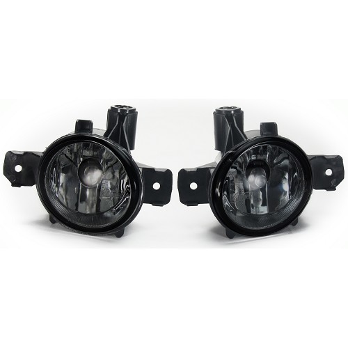  Faros antiniebla redondos tintados en negro con cristal liso Pack tipo M para BMW Serie 1 E81 E82 E87 E87LCI y E88 (02/2003-10/2013) - por par - BA17648 