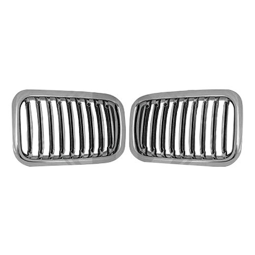  Grilles de calandres type Design Chrome pour Bmw Série 3 E36 (11/1989-09/1996) - Phase 1 - BA18117 