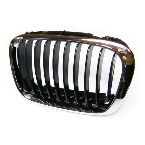 Grille de calandre gauche noire pourtour chromé pour BMW Série 3 E46 Berline Touring phase 1 (-08/2001) et Compact (01/2001-12/2004) - côté conducteur - BA18205