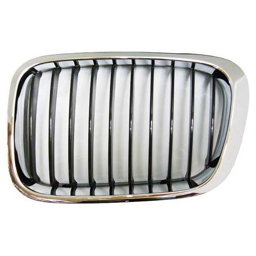  Grille de calandre gauche noire pourtour chromé pour BMW Série 3 E46 Berline Touring phase 1 (-08/2001) et Compact (01/2001-12/2004) - côté conducteur - BA18205 