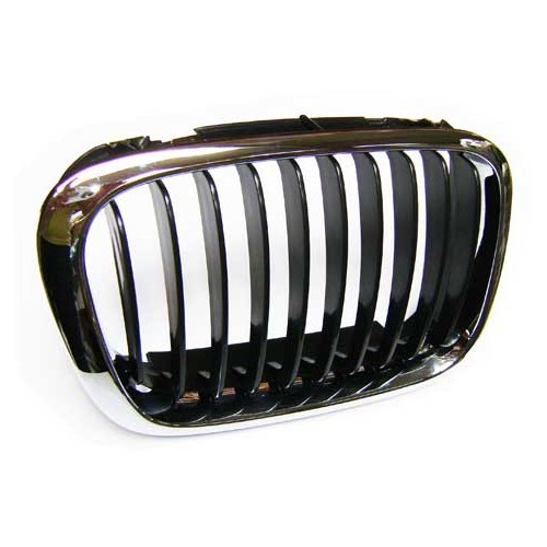 Grille de calandre droite noire pourtour chromé pour BMW Série 3 E46 Berline Touring phase 1 (-08/2001) et Compact (01/2001-12/2004) - côté passager - BA18206