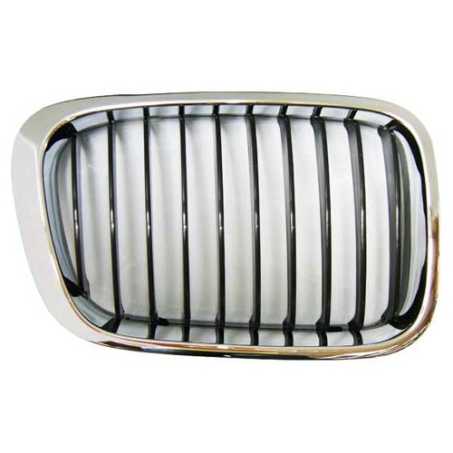  Grille de calandre droite noire pourtour chromé pour BMW Série 3 E46 Berline Touring phase 1 (-08/2001) et Compact (01/2001-12/2004) - côté passager - BA18206 