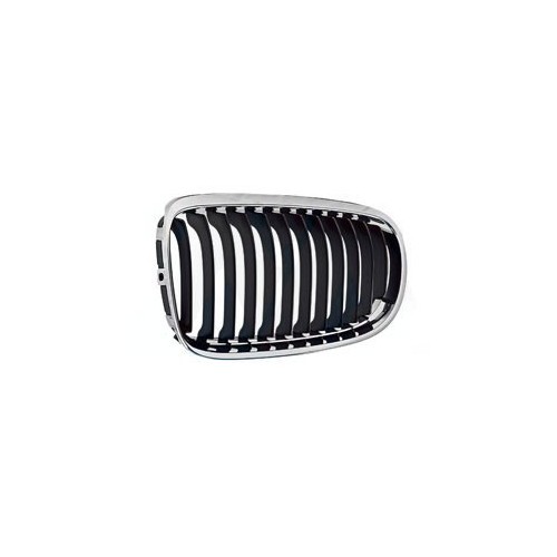  Zwarte radiatorrooster links met chromen rand voor BMW 3 Reeks E90LCI Sedan en E91LCI Touring fase 2 (07/2007-05/2012) - bestuurderszijde - BA18217 