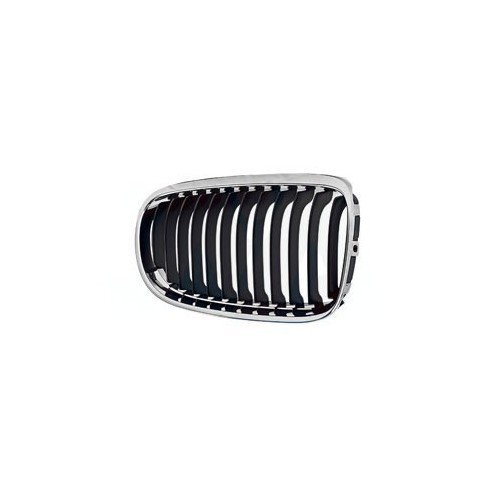  Zwarte rechte grille met chromen rand voor BMW 3 Reeks E90LCI Sedan en E91LCI Touring fase 2 (07/2007-05/2012) - passagierszijde - BA18218 