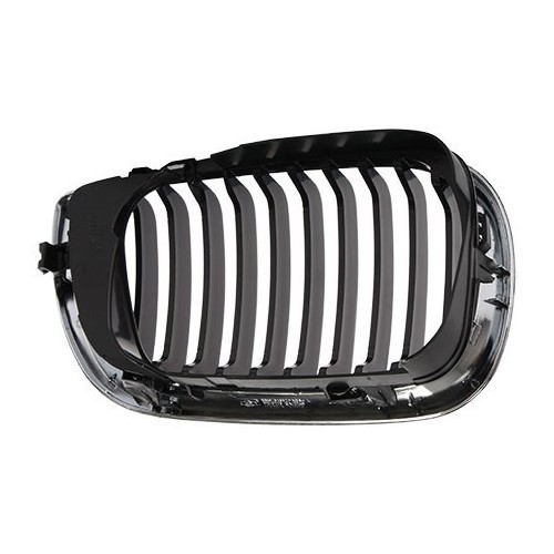 Grille de calandre gauche noire pourtour chromé pour BMW Série 3 E46 Berline et Touring phase 2 (09/2001-) - côté conducteur - BA18303