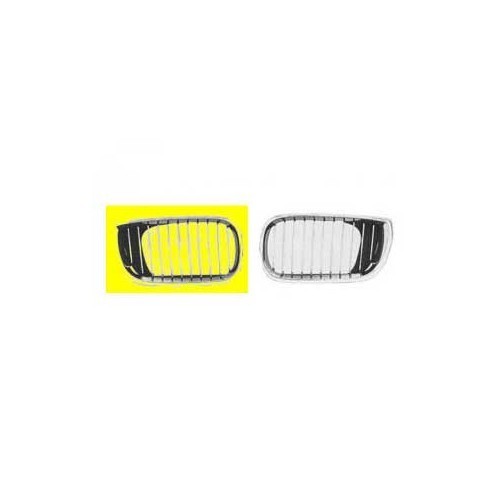 Grille de calandre droite noire pourtour chromé pour BMW Série 3 E46 Berline et Touring phase 2 (09/2001-) - côté passager - BA18304