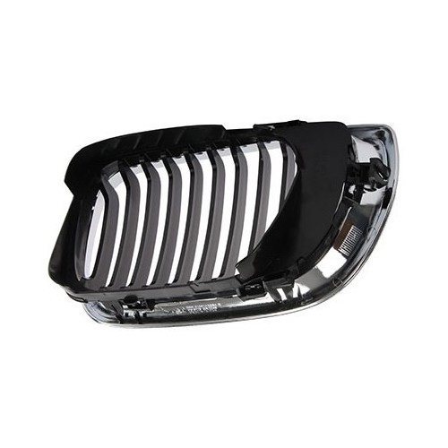 Grelha frontal, à direita, preta com moldura cromada para BMW 3 Series E46 Sedan e Touring fase 2 (09/2001-) - lado do passageiro - BA18304