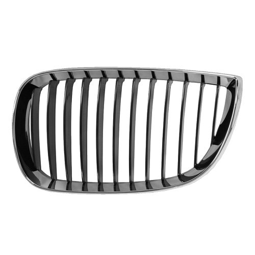  Zwarte open grille met chromen rand voor BMW 1 Reeks E81 E87 E87LCI 3 en 5-deurs Sedan (02/2003-12/2011) - linkerzijde - BA18307 