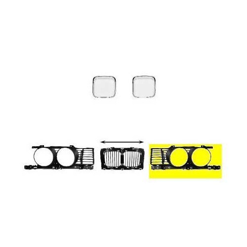 Grill around left-hand headlight for BMW E34 (except 8 cylinders) - BA18405