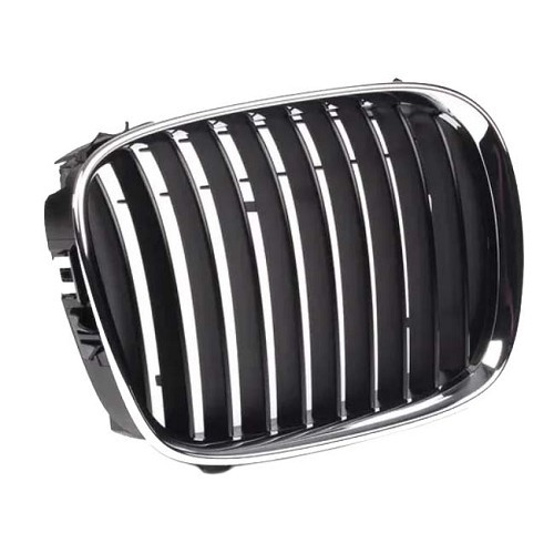  Grille de calandre droite noire pourtour chromé pour BMW Série 5 E39 Berline et Touring phase 1 (-08/2000) - côté passager - BA18416 