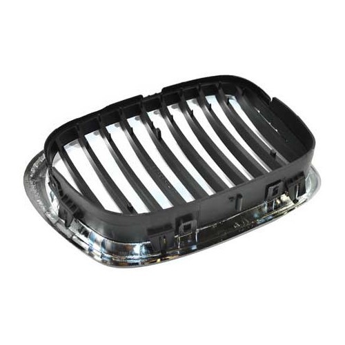 Kühlergrill links schwarz mit Chromumrandung für BMW 5er E39 Limousine und Touring Phase 2 (09/2000-) - Fahrerseite - BA18424