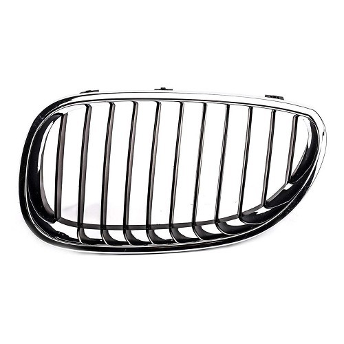 Grille de calandre noire pourtour chromé pour BMW Série 5 E60 E60LCI Berline et E61 E61LCI Touring (12/2001-05/2010) - côté gauche