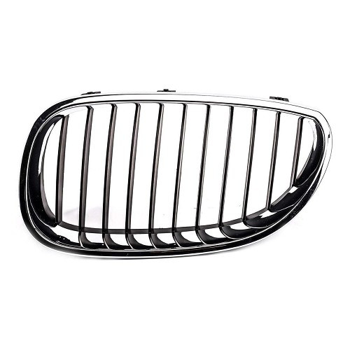 Kühlergrill schwarz mit Chromumrandung für BMW 5er E60 E60LCI Limousine und E61 E61LCI Touring (12/2001-05/2010) - linke Seite