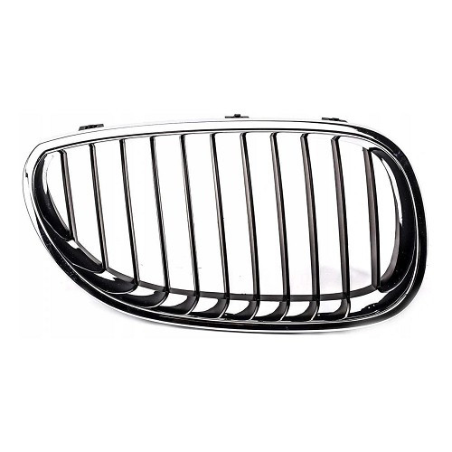     
                
                
    Grille de calandre noire pourtour chromé pour BMW Série 5 E60 E60LCI Berline et E61 E61LCI Touring (12/2001-05/2010) - côté droit - BA18432
