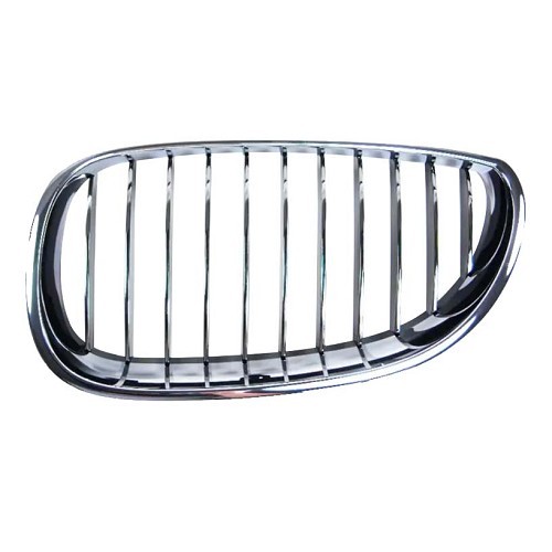  Verchromter Kühlergrill für BMW 5er E60 E60LCI Limousine und E61 E61LCI Touring (12/2001-05/2010) - linke Seite - BA18433 