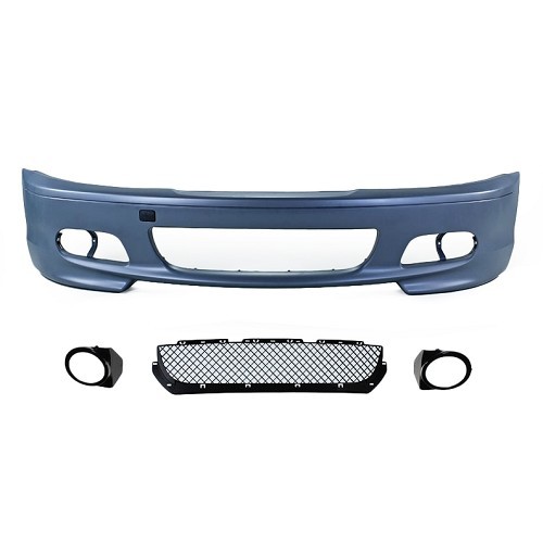 M-type front bumper in ABS for BMW series 3 E46 Coupe and Cabriolet phase 1 and 2 (03/1998-08/2006)