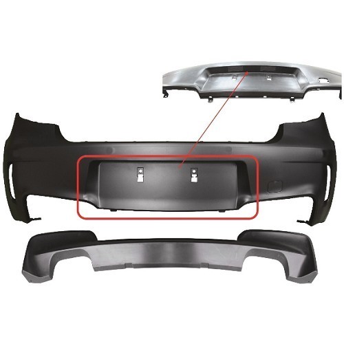  Stoßstange hinten Typ M in ABS für BMW 1er E81 E87 und E87LCI (02/2003-12/2011) - ohne PDC mit Doppelauspuffanlage - BA20661 