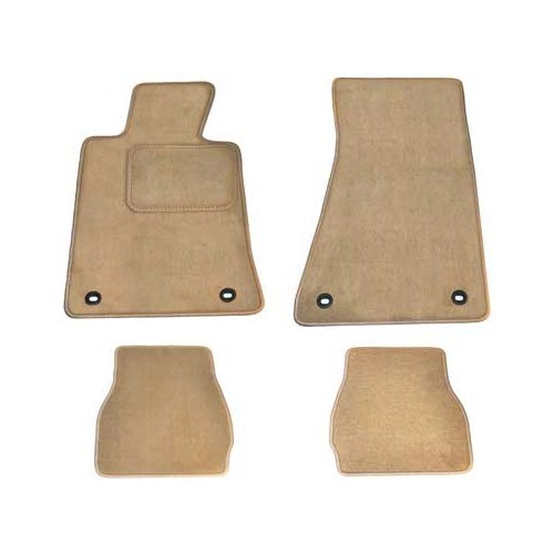  Jeu de 4 tapis velours beige RONSDORF pour BMW E30 Cabriolet - BB26117 