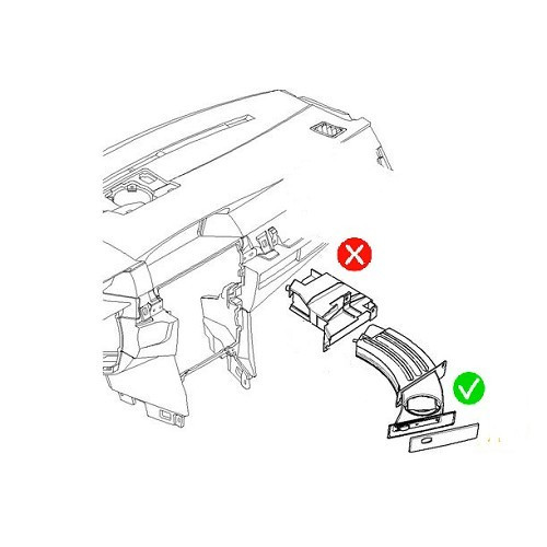 Porte-gobelet conducteur noir escamotable pour BMW Série 5 E60 E60LCI Berline et E61 E61LCI Touring (02/1995-12/2003) - BB26225