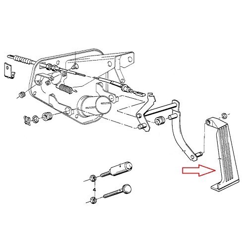 Gaspedaal voor BMW E21 - BB32300