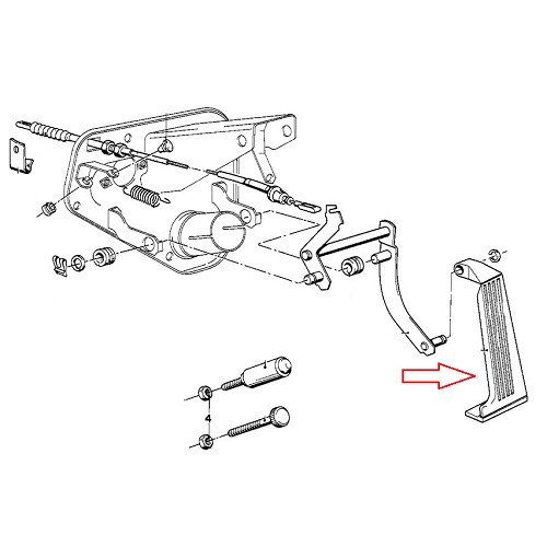  Pédale d'accélérateur pour Bmw E9 (09/1973-11/1975) - BB32301-2 