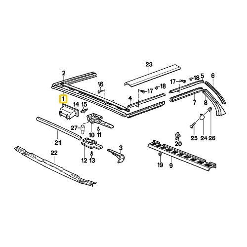 Guarnizione della capote anteriore per BMW Serie 3 E30 Cabrio (07/1985-04/1993) - BC02030