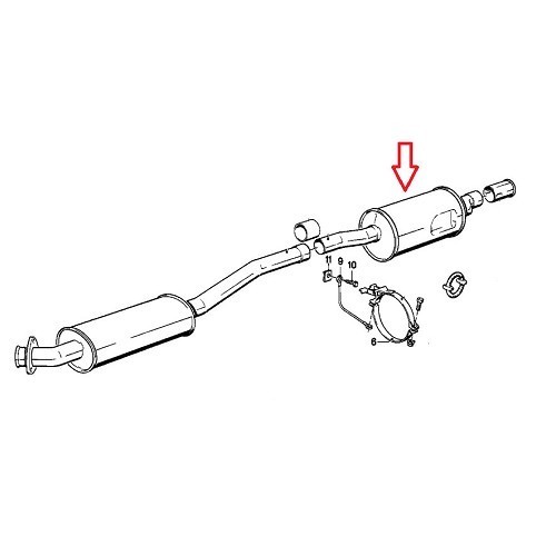 Uitlaatdemper origineel type voor BMW E28 - BC20006