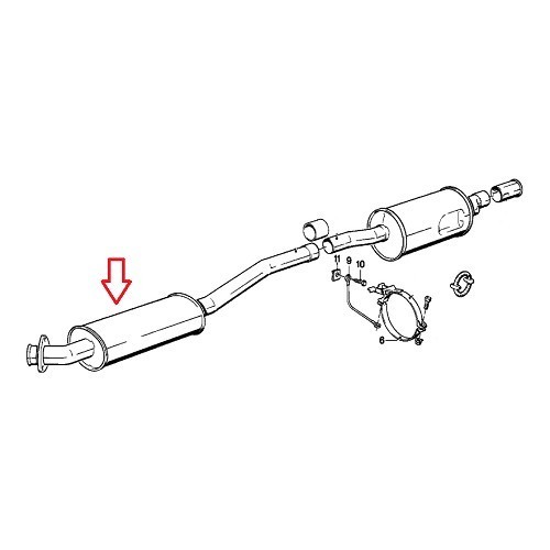  Tubo de escape central para BMW E28 - BC20007 