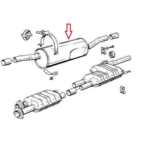  Original-type exhaust silencer for BMW E28 - BC20009 