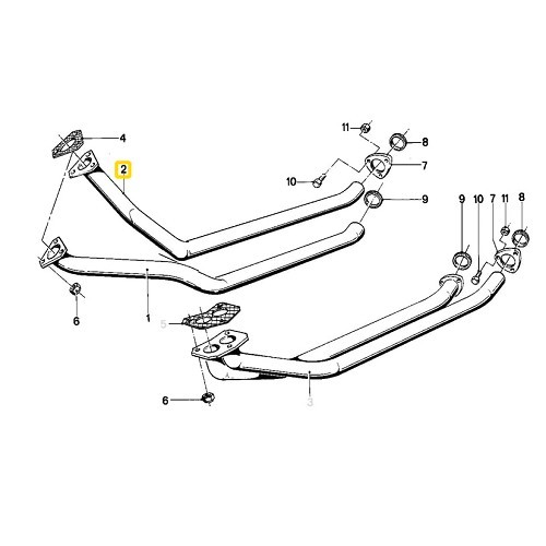  Tuyau d'échappement avant en sortie de collecteur pour BMW Série 5 535i et M535i (07/1984-12/1987) - BC20016 