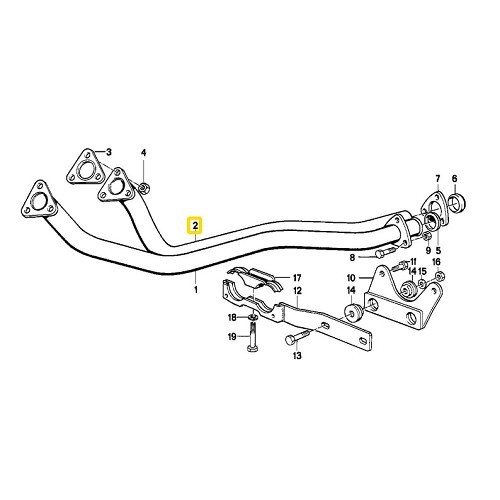  Voorste uitlaatpijp voor BMW 5 serie 524d (05/1986-12/1987) - BC20017 