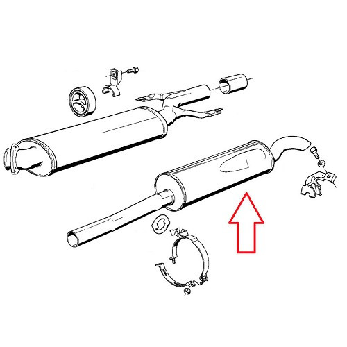 Original-type exhaust silencer for BMW E28 - BC20018