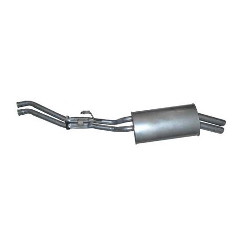 Original steel rear exhaust silencer for BMW 3 Series E30 320i 325i 325ix 6 cylinders catalytic converter (09/1987-) - Double straight tailpipe 2x60mm  - BC20110