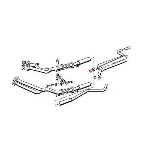 Silenciador de escape silentblock refuerzo para BMW Serie 02 E10, Serie 3 E21 y Serie 5 E12 - pieza original BMW - BC20405