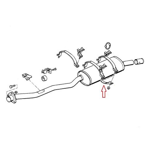 Sangle inférieure de fixation de silencieux d'échappement arrière pour BMW Série 3 E30 Berline Coupé Touring et Cabriolet (12/1991-02/1994) - BC20409