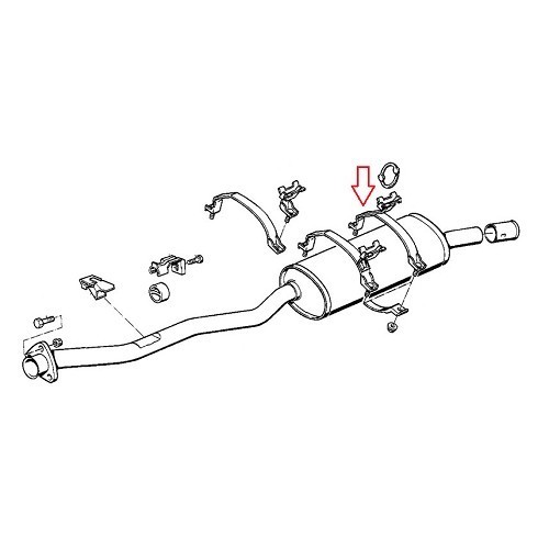 Oberer Befestigungsgurt für Auspuffendschalldämpfer hinten für BMW 3er E30 Limousine Coupé Touring und Cabrio (12/1991-02/1994) - BC20411