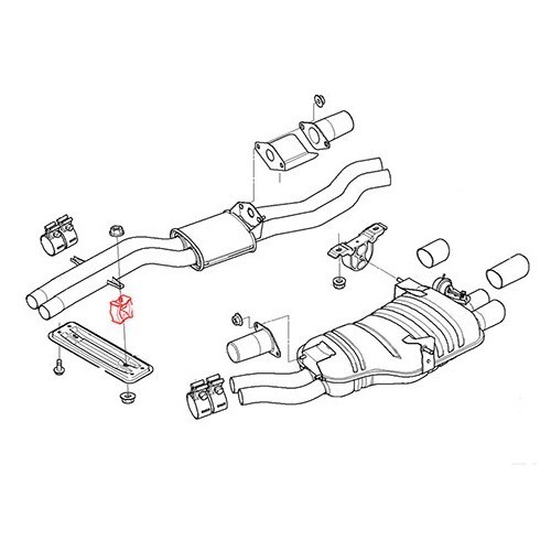 Middle exhaust silencer silent block for BMW E46 - BC20413