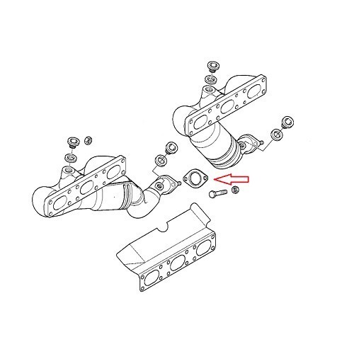 Catalytic converter gasket for BMW E39 with M52 engine from 11/98 - BC20457