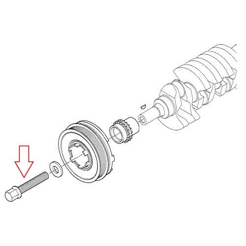  Vis de poulie damper pour BMW Série 3 E46 et Série 5 E39 Berline Touring 4 cylindres diesel (07/1997-09/2003) - moteur M47D20 - BC35953-1 