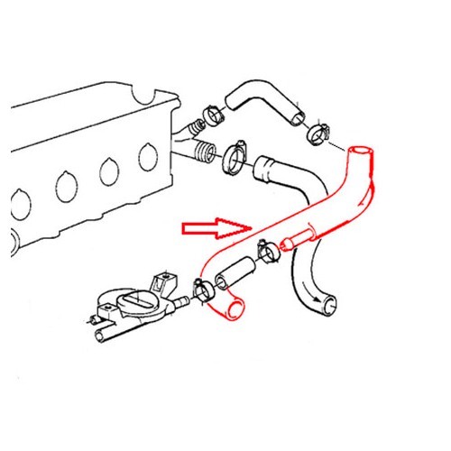 Water and idle control hose for BMW E30 M40 - BC44026