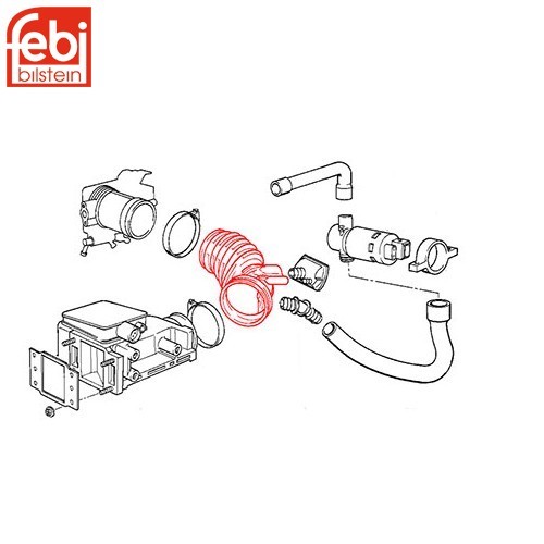 FEBI Luftmassenmesser Schlauch für BMW 3er E36 (02/1993-09/1999) - Motor M43B18 - BC44033