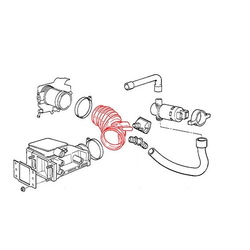 Tuyau de débitmètre d'air pour BMW Z3 E36 Roadster (12/1994-09/1998) - moteur M43B18 - BC44039