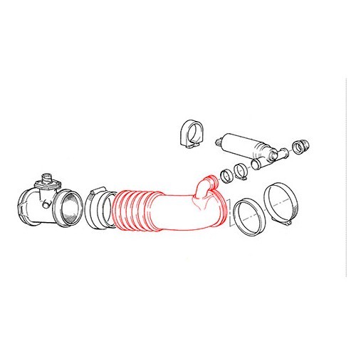 Tuyau de débitmètre d'air pour BMW Série 5 E34 8 cylindres (03/1992-06/1996) - BC44050