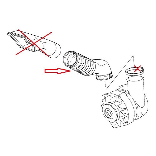 Durite d'air d'alternateur pour Bmw Série 3 E36 (11/1989-08/2000) - BC44097