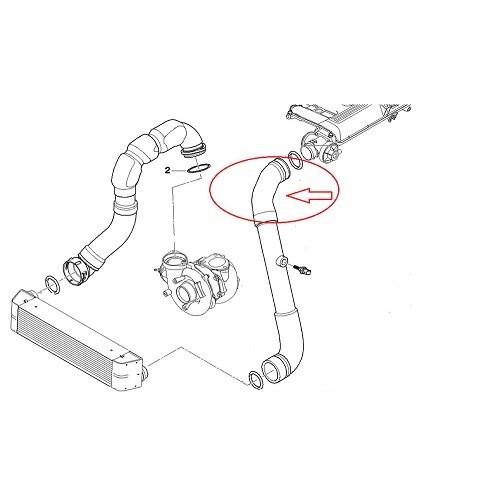 Manicotto di immissione dell'aria su valvola EGR per BMW E46 - BC44723