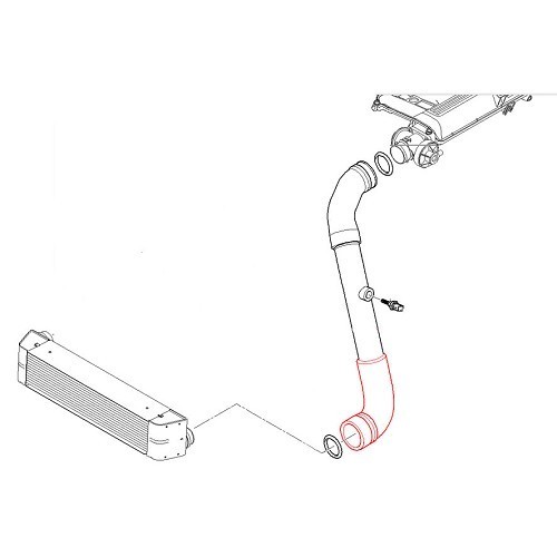 Air intake hose for intercooler outlet for BMW E46 - BC44725