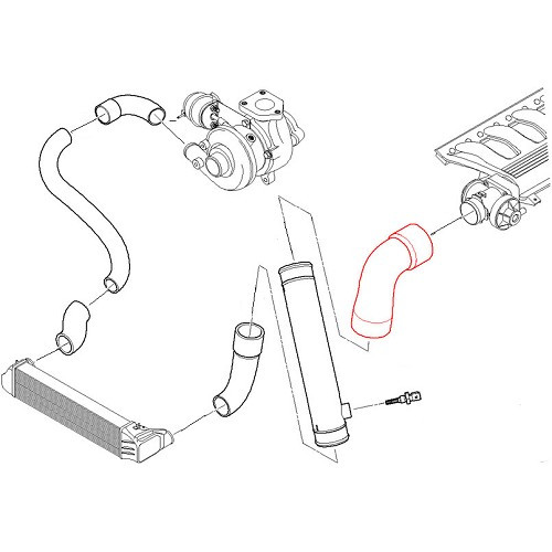  Mangueira de entrada de ar na válvula EGR para BMW X5 E53 - BC44726-1 