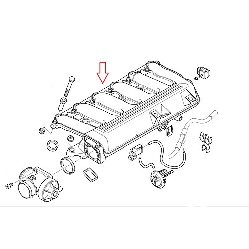 Collecteur d'admission d'air pour BMW Série 5 E60 E60LCI Berline et E61 E61LCI Touring (02/2005-05/2010) - moteur M57D30TU2 - BC44727